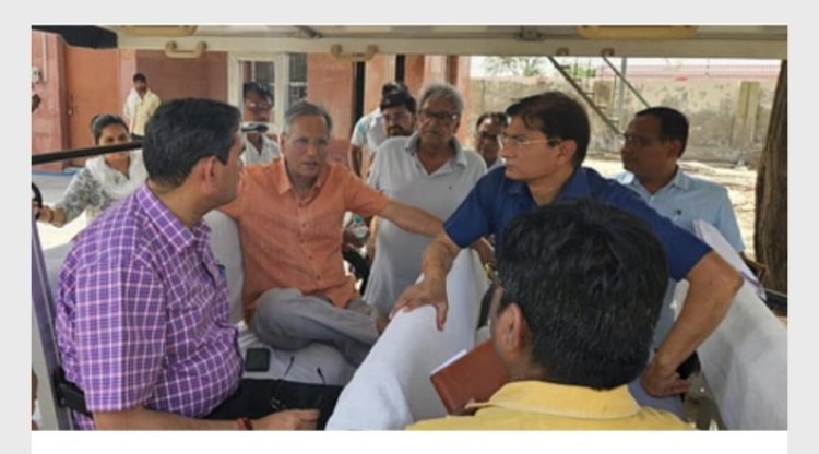 गोवर्धन में गोल्फकार्ट से किया परिक्रमा मार्ग का निरीक्षण