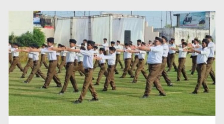 गोवर्धन में केशव बस्ती के स्वयंसेवकों ने निकाला पथ संचलन